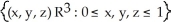 Consider the unit cube Q =   in   with the standard orientation given by   .Express the orientations of the bottom and the front faces of Q as differential 1-forms evaluated at the cross product of vectors u, v in   .