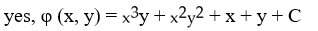 Is F (x,y)  = (3   y + 2x   + 1)  i + (   + 2   y + 1)  j conservative? If so, find a potential for it. A)    B)    C)    D)    E)  No, it is not conservative.