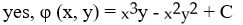 Is F (x,y)  = (3   y + 2x   + 1)  i + (   + 2   y + 1)  j conservative? If so, find a potential for it. A)    B)    C)    D)    E)  No, it is not conservative.