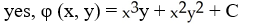 Is F (x,y)  = (3   y + 2x   + 1)  i + (   + 2   y + 1)  j conservative? If so, find a potential for it. A)    B)    C)    D)    E)  No, it is not conservative.