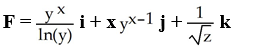 An equipotential surface of a conservative vector field F is given by   + ln(   )  = 12 for y, z > 0.Find F. A)    B)    C)    D)    E)   