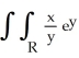  Evaluate   dA, where R is the region defined by the inequalities x<sup>2</sup>  \le  y  \le  x. A)    - 1 B)  1 -   C)    D)    E)  e -   