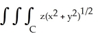 <strong>Evaluate dV, where C is the right circular cylinder consisting of all points (x, y, z) satisfying x<sup>2</sup> + y<sup>2</sup> \le 3 and -1 \le z \le 2.</strong> A) 3<sup>3/2</sup> B) 3<sup>-(3/2) </sup> \pi C) 3<sup>5/2</sup> D) 3<sup>3/2 </sup> \pi E) 27 \pi
