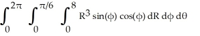  Let I =   Express I in spherical coordinates [ R,  ,  \theta ]. Do not evaluate. A)    B)    C)    D)    E)    