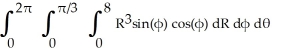  Let I =   Express I in spherical coordinates [ R,  ,  \theta ]. Do not evaluate. A)    B)    C)    D)    E)    