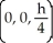 Find the centroid of a solid right circular cone with height h and base radius a. The cone has its base in the xy-plane with centre at the origin and its axis along the positive z-axis. A)    B)    C)    D)    E)   