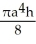 Find the moment of inertia of a right circular cone of density 1, with height h and base radius a, about the axis of the cone. A)    B)    C)    D)    E)   