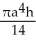 Find the moment of inertia of a right circular cone of density 1, with height h and base radius a, about the axis of the cone. A)    B)    C)    D)    E)   