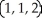 Find the point on the surface z = x<sup>2</sup> + y<sup>2</sup> closest to the point (1, 1, 0) . A)  (1, 1, 1)  B)    C)    D)    E)   
