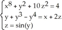 Use Maple's fsolve routine to solve the non-linear system of equations   Quote the solution to 5 significant figures.