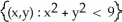 Find the domain of the function f(x, y)  = ln(9 - x<sup>2</sup> - 9y<sup>2</sup>) . A)    B)    C)    D)    E)   
