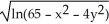  The set of all points (x,y)  in the plane satisfying   +    \le  1 is the domain of which function? A)  f(x,y)  =   B)  f(x,y)  =   C)  f(x,y)  =   D)  f(x,y)  =   E)  f(x,y)  =   