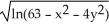  The set of all points (x,y)  in the plane satisfying   +    \le  1 is the domain of which function? A)  f(x,y)  =   B)  f(x,y)  =   C)  f(x,y)  =   D)  f(x,y)  =   E)  f(x,y)  =   