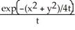 Calculate and simplify u<sub>t</sub> - u<sub>xx</sub> - u<sub>yy</sub> for the function u =   . A)  -   B)    C)    D)  0 E)  -  