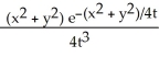 Calculate and simplify u<sub>t</sub> - u<sub>xx</sub> - u<sub>yy</sub> for the function u =   . A)  -   B)    C)    D)  0 E)  -  