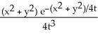 Calculate and simplify u<sub>t</sub> - u<sub>xx</sub> - u<sub>yy</sub> for the function u =   . A)  -   B)    C)    D)  0 E)  -  
