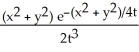 Calculate and simplify u<sub>t</sub> - u<sub>xx</sub> - u<sub>yy</sub> for the function u =   . A)  -   B)    C)    D)  0 E)  -  
