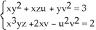 Suppose the system of equations   can be solved for u and v as functions of x, y, and z near the point P<sub>0</sub> where (x, y, z, u, v)  = (1, 1, 1, 1, 1) .Compute   at (x, y, z)  = (1, 1, 1) . A)  2 B)    C)  - 2 D)  -   E)  -  