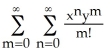 Find the Taylor series of the function e<sup>xy</sup> about the point (2, 3) , by using Taylor series for functions of one variable. A)    B)    C)    D)    E)   