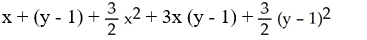 Find the Taylor polynomial of degree 2 for the function (x + y) <sup>2</sup> ln (x + y)  about the point (0, 1) . A)    B)    C)    D)    E)   