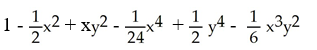 Find the Maclaurin polynomial of degree 5 for the function f(x, y)  = cos(x - y<sup>2</sup>) . A)    B)    C)    D)    E)   