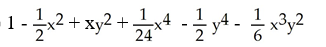 Find the Maclaurin polynomial of degree 5 for the function f(x, y)  = cos(x - y<sup>2</sup>) . A)    B)    C)    D)    E)   