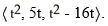The position function of a particle is given by r(t)  = ,   When is the speed a minimum? A)  t = 2 B)  t = 3 C)  t = 4 D)  t = 5 E)  t = 1