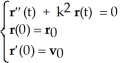 Solve the initial-value problem   A)  r(t)  =   cos(kt)  -   sin(kt)  B)  r(t)  =   cos(kt)  +   sin(kt)  C)  r(t)  =   cos(kt)  +   sin(kt)  D)  r(t)  =   cos(kt)  -   sin(kt)  E)  r(t)  =   sin(kt)  +   cos(kt) 