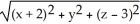 Find the distance between the points (x, y, z)  and (2, 0, -3) . A)    B)    +   +   C)    D)    +   +   E)   