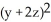Find an equation of the cylinder generated by lines through the curve y<sup>2</sup> = x - y in the xy-plane that are parallel to the vector 2i + 2j + k. A)    = x - y B)    = 2x - y C)    = x - 2y D)    = x - y E)    = 2x - y