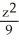 Express the area A of the cross-section of the ellipsoid x<sup>2</sup> +   +   = 1 in the planez = c as a function of c where -3   \le  c  \le  3. (The area of an ellipse with semi-axes a and b is  \pi ab.)  A)    square units B)    square units C)    square units D)    square units E)    