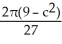  Express the area A of the cross-section of the ellipsoid x<sup>2</sup> +   +   = 1 in the planez = c as a function of c where -3   \le  c  \le  3. (The area of an ellipse with semi-axes a and b is  \pi ab.)  A)    square units B)    square units C)    square units D)    square units E)    