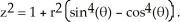 Find the cartesian equation of the surface represented in cylindrical coordinates (r, θ, z) by the equation   Name and describe the surface.(Note: To describe the surface, you may list centre, vertex, axis of symmetry, etc.)