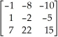 Let A =   and B =   . Find AB. A)  AB =   B)  AB =   C)  AB =   D)  AB =   E)  AB =  