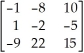 Let A =   and B =   . Find AB. A)  AB =   B)  AB =   C)  AB =   D)  AB =   E)  AB =  
