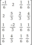 Use Maple or other computer algebra software to calculate the inverse of the matrix A =   . A)    B)    C)    D)    E)   