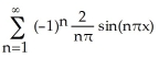 Find the Fourier series of the function f(x)  = x defined on the interval [-1, 1]. A)    B)    C)    D)    E)  none of the above