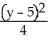 Find an equation of a hyperbola with vertices (-1, 3)  and (-1, 7)  and   = 4. A)    -   = 1 B)    -   = 1 C)    -   = 1 D)    -   = 1 E)    -   = 1