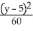 Find an equation of a hyperbola with vertices (-1, 3)  and (-1, 7)  and   = 4. A)    -   = 1 B)    -   = 1 C)    -   = 1 D)    -   = 1 E)    -   = 1
