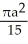  Find the area bounded by one petal of the flower r = a cos(5 \theta ) . A)    square units B)    square units C)    square units D)    square units E)    square units 