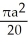  Find the area bounded by one petal of the flower r = a cos(5 \theta ) . A)    square units B)    square units C)    square units D)    square units E)    square units 