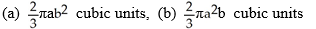<strong>Find the volumes of solids generated when the ellipse + = 1 (where a > 0 and b > 0) is rotated about (a) the x-axis and (b) the y-axis.</strong> A) B) C) D) E)