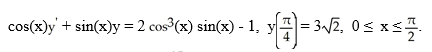 Solve the following initial-value problem:   A)  y = -   x - sin(x)  +   cos(x)  B)  y =   x - sin(x)  +   cos(x)  C)  y = -   x - sin(x)  + 7 cos(x)  D)  y =   x - sin(x)  + 7 cos(x)  E)  y =   x + sin(x)  +   cos(x) 
