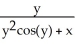 Find the solution of the initial value problem   =   , y(π/2) = -   .