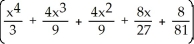Find a reduction formula for I<sub>n</sub> =   and use it to evaluate I<sub>4 </sub> = .     dx A)    =     -     ,   =     + C B)    =     +     ,   =     + C C)    =     - n   ,   =     + C D)    =     + n   ,   =     + C E)    =     +     ,   =     + C