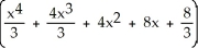 Find a reduction formula for I<sub>n</sub> =   and use it to evaluate I<sub>4 </sub> = .     dx A)    =     -     ,   =     + C B)    =     +     ,   =     + C C)    =     - n   ,   =     + C D)    =     + n   ,   =     + C E)    =     +     ,   =     + C