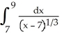  Evaluate the integral   . A)  3   B)      C)      D)      E)  diverges to  \infty
