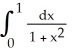  Find the Trapezoid Rule approximation   for I =   based on dividing [0, 1] into 5 equal subintervals. Quote your answer to 4 decimal places. Calculate the exact value of I and so determine the error in the approximation. A)     \approx  0.7837, I =  \pi /4  \approx  0.7854, Error  \approx  0.0017 B)     \approx  0.7827, I =  \pi /4  \approx  0.7854, Error  \approx  0.0027 C)     \approx  0.7837, I =  \pi /4  \approx  0.7854, Error  \approx  -0.0017 D)     \approx  0.7820, I =  \pi /4  \approx  0.7854, Error  \approx  -0.0034 E)     \approx 0.7862, I =  \pi /4  \approx  0.7854, Error  \approx  - 0.0008 