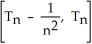  Suppose that 0  \le    (x)   \le  3 on the interval [0, 2] and that a Trapezoid Rule approximation T<sub>n</sub> for   based on n equal subintervals of [0, 2] has been calculated. Which is the interval you can be sure must contain I? A)    B)    C)    D)    E)    