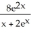 Evaluate   dx A)    + C B)    + C C)  x - ln(1 +   )  + C D)  2   - ln(1 +   )  + C E)   